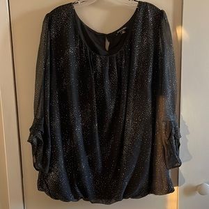 Beautiful Party Top with Allover Sparkle Fabric